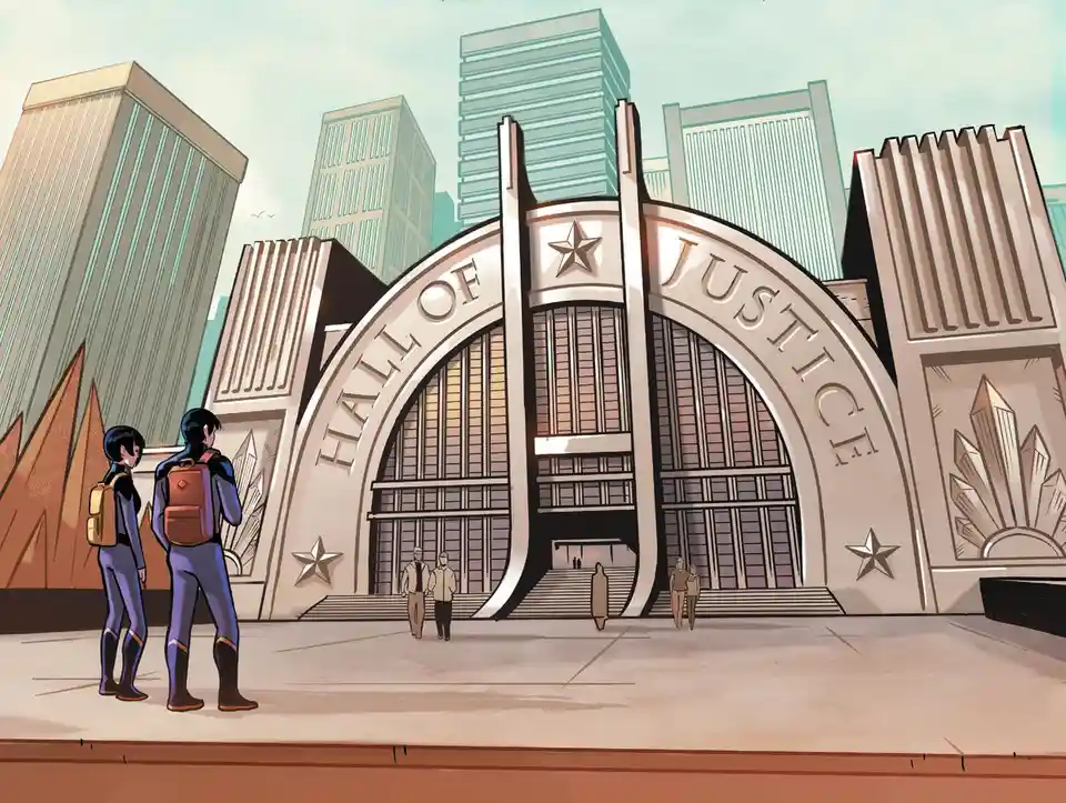 A Stunning 2018 Vision of the Justice League's Hall of Justice by Stephen Byrne