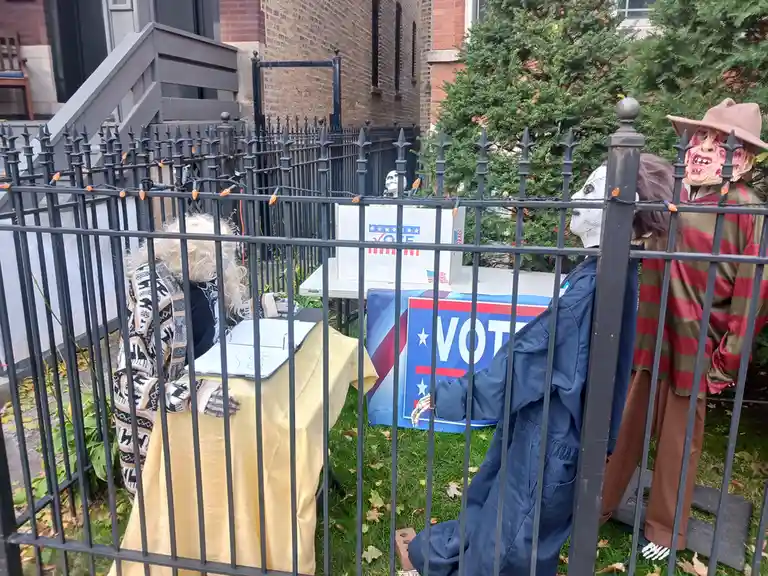 The eeriest polling place you've ever seen!
