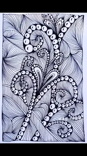 Intricate Fineliner Zentangle Doodle Art
