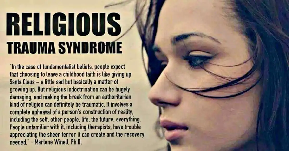 A close-up image of a woman's face in profile, looking downward with a somber expression, overlaid with bold text defining…
