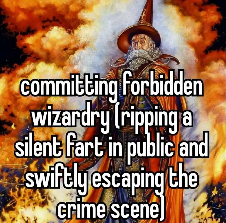 An illustration of a stern-looking wizard with a long white beard and pointed hat stands against a fiery, dramatic sky…