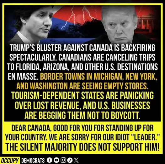 The image features a split-screen with photos of Canadian Prime Minister Justin Trudeau on the left and U.S. President…