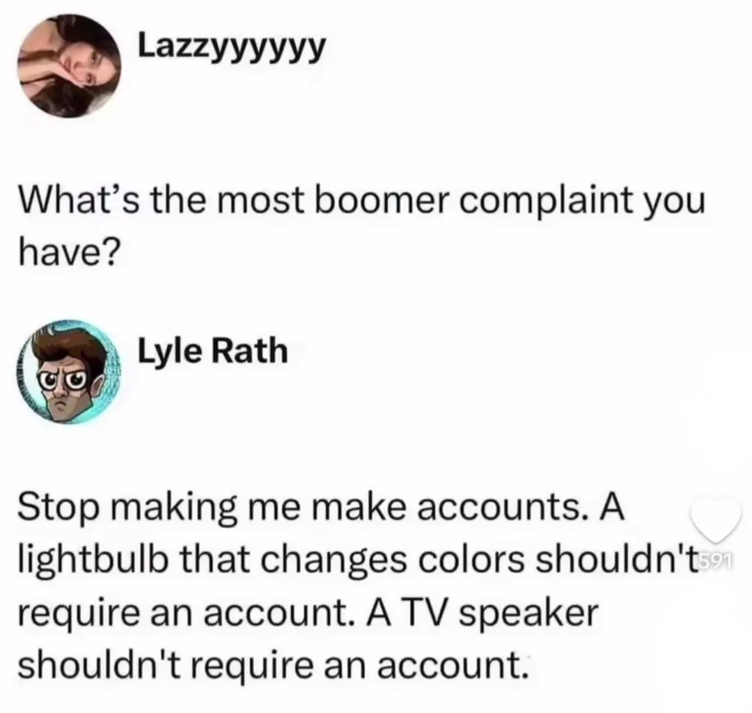 A screenshot of a social media comment thread shows user 'Lazzyyyyy' asking 'What's the most boomer complaint you have?'…