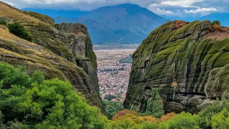 A monk's-eye view of Meteora, where pillars of compressed prehistoric sediment, crafted by 60 million years of seismic and…