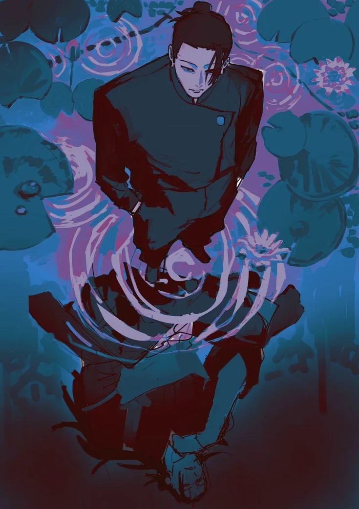An anime-style illustration shows a young man in a dark uniform standing over a submerged, broken figure in water…