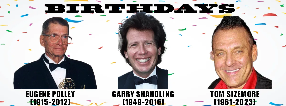 A celebratory image with confetti background and the word 'BIRTHDAYS' at the top, showing three men in formal attire. Below…