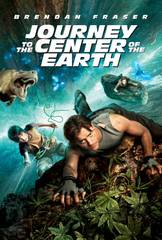 A movie poster for 'Journey to the Center of the Earth' starring Brendan Fraser, showing him and a companion crawling…