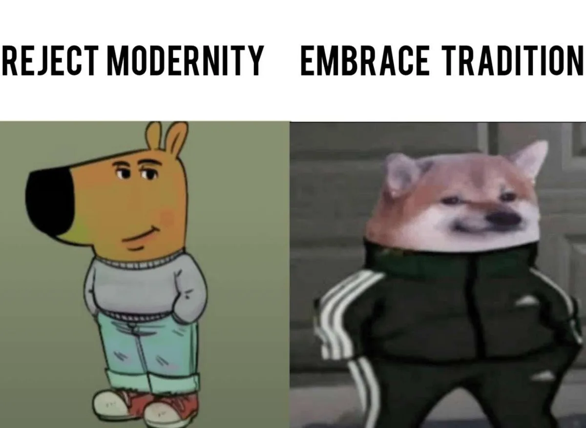 The image is split into two panels. The left panel shows a cartoon dog character, Beavis, standing with a smug expression…