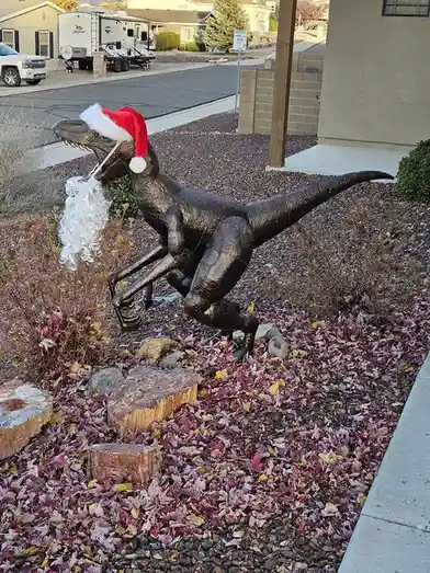 Our Velociraptor is Ready to Celebrate the Holidays!