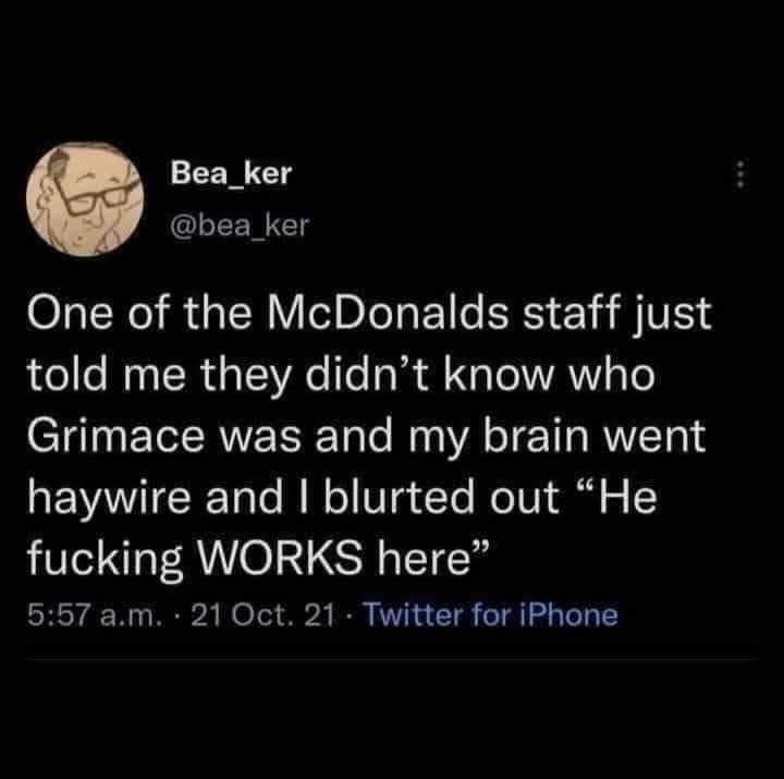 A screenshot of a Twitter post by user Bea_ker, showing a tweet where the user recounts how they reacted with shock and…