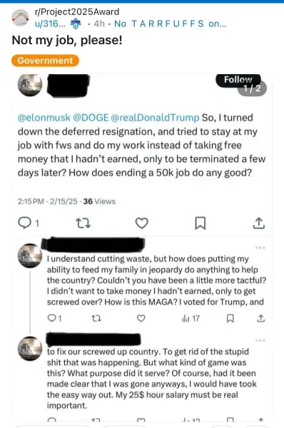 A screenshot of a Reddit thread shows a user claiming to have turned down a deferred resignation to stay at their job, only…