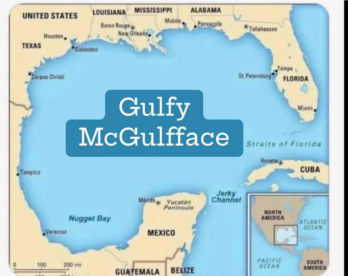 A map of the Gulf of Mexico region showing U.S. states like Texas, Louisiana, and Florida, along with Mexico and Cuba…