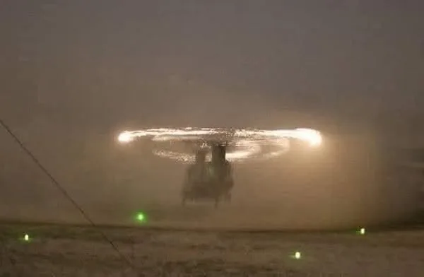 When helicopters take to the skies over desert landscapes.