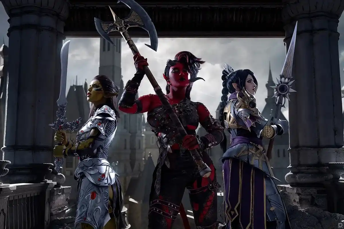 Epic Baldur's Gate Cosplay Featuring Shadowheart, Karlach, and Lae'zel