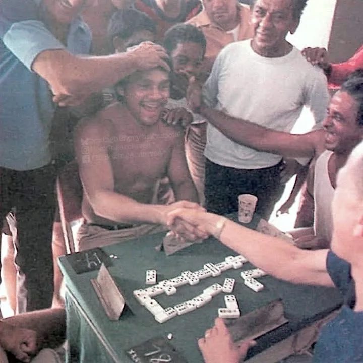 Throwback to 1980: Roberto Durán, the 'Manos de Piedra', Enjoying Dominoes in Playa Farfán, Panama