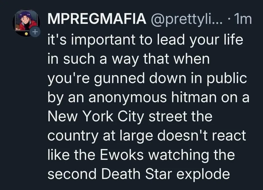 A screenshot of a tweet from user MPREGMAFIA showing a dark background with white text. The text reads: 'it's important to…