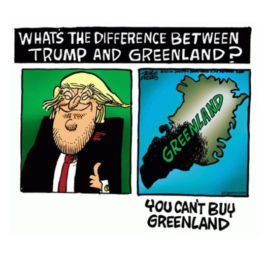 A two-panel cartoon shows a caricature of Donald Trump on the left, smiling and giving a thumbs-up, next to a map of…