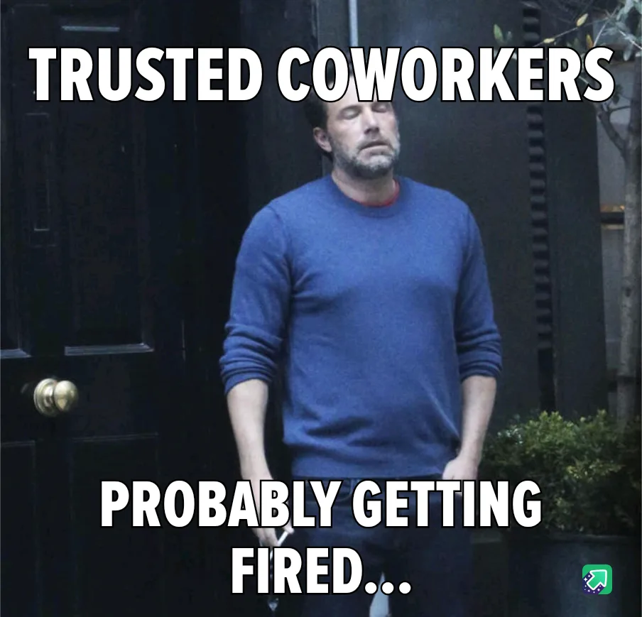 A man in a blue sweater stands with his eyes closed and head tilted slightly downward, conveying a sense of resignation or…