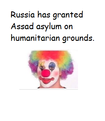 Russia extends a warm welcome to Assad with asylum.