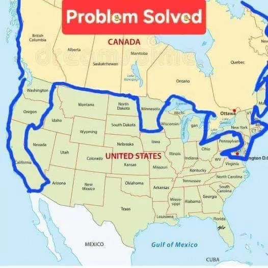 A map of North America shows the United States outlined in blue, with a red banner at the top reading 'Problem Solved'…