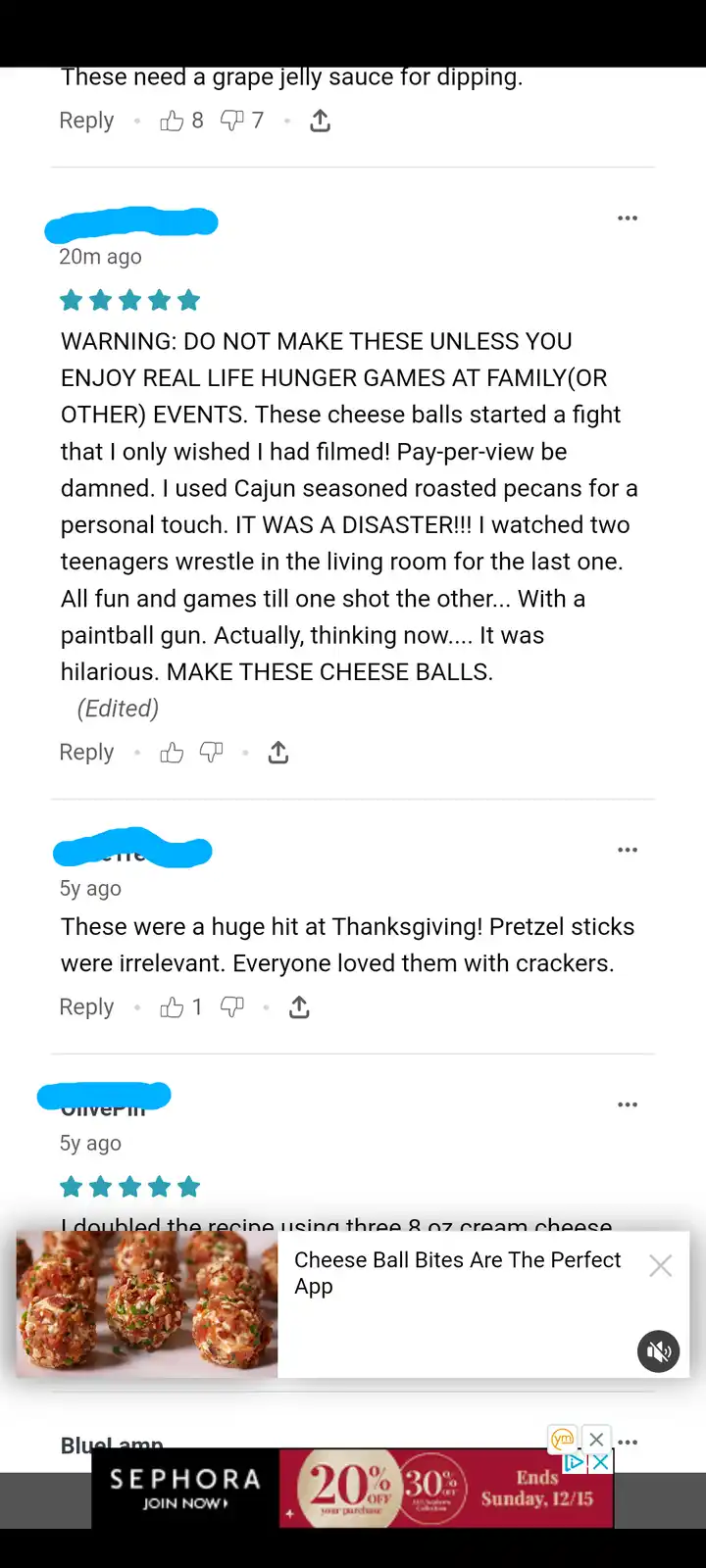 Searching for Christmas recipes and checking the reviews like a pro...