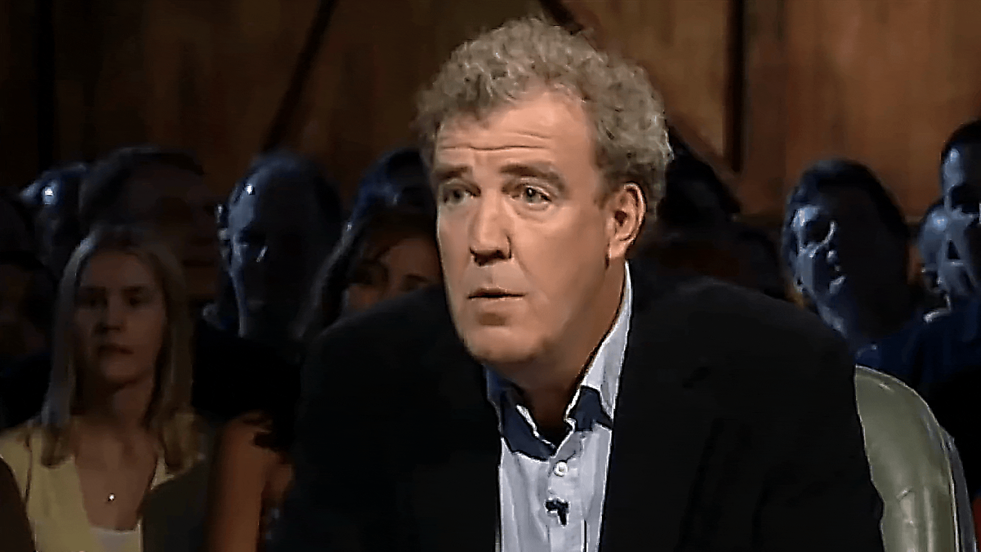 The meme shows three panels of Jeremy Clarkson from the TV show Top Gear, his expression shifting from shock to dismay as…